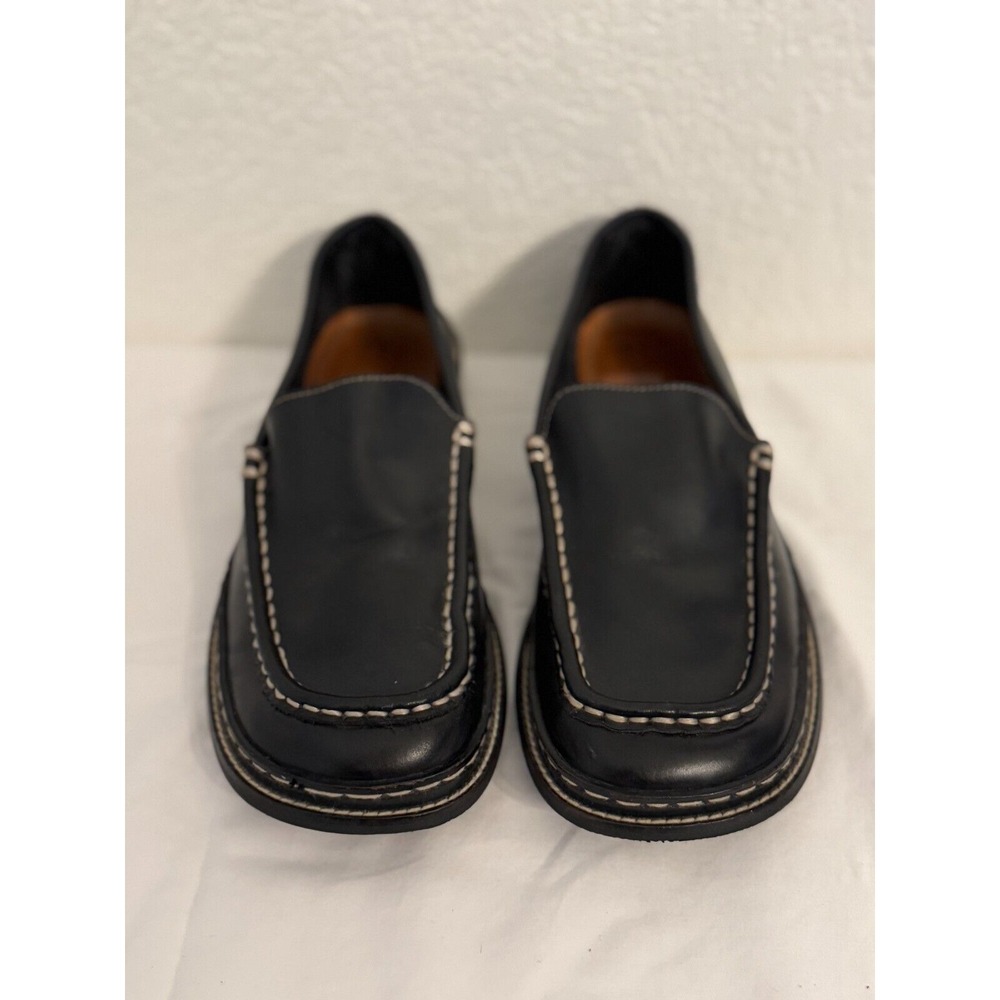 Frye‎ Black Leather Moc Rub Sole Classic Loafer Womein Size 8.5